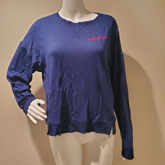Vineyard Vines Lightweight Dream Cloth Crewneck Sweatshirt Navy Blue M - Picture 1 of 5